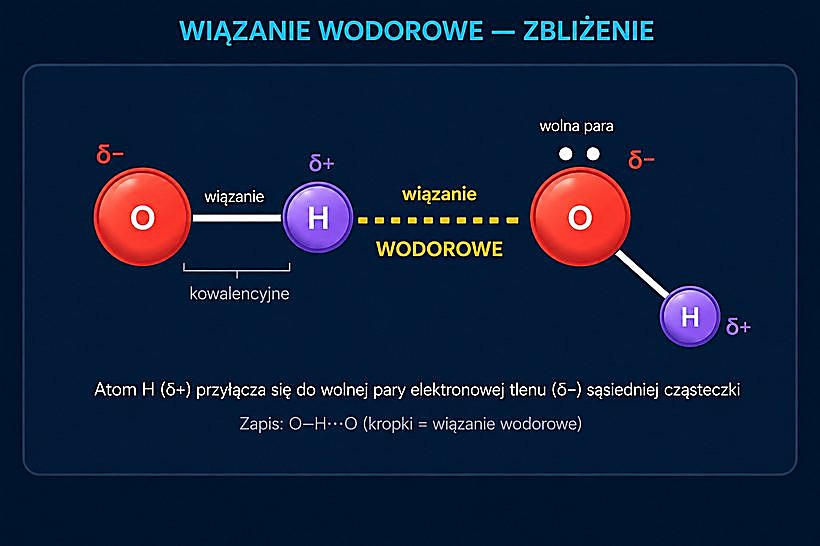 Wiązanie wodorowe — zbliżenie