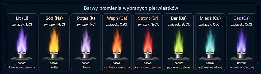 Barwy płomienia wybranych pierwiastków